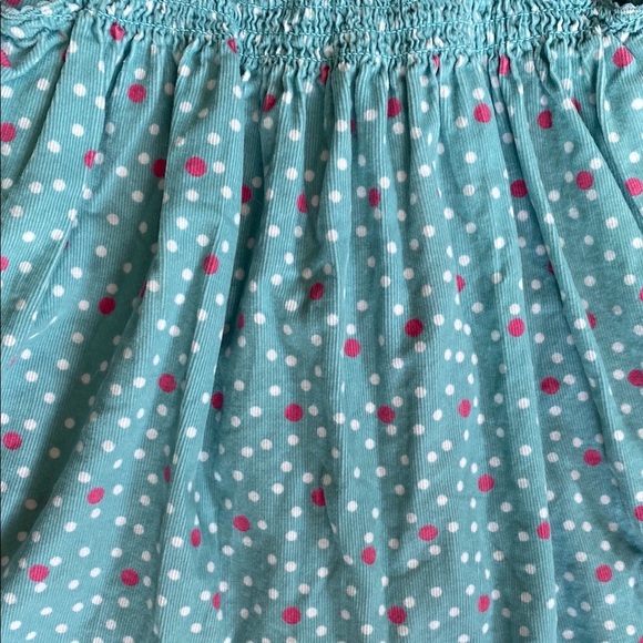 Turquoise with pink/white polka dots, Mini Boden lightweight corduroy skirt, 5-6 - Picture 3 of 12